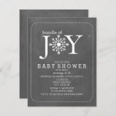 Invitation Baby shower D'Hiver De Joy Chalk Snowflake (Devant / Derrière)