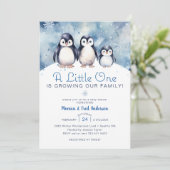 Invitation Baby shower d'hiver de la famille Pengu (Debout devant)