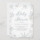 Invitation Baby shower d'hiver de la Parties scintillant des (Devant)