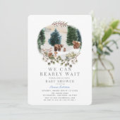 Invitation Baby shower d'hiver de l'attente précoce de la fam (Debout devant)