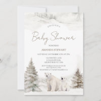 Baby shower d'hiver de l'ours blanc moderne