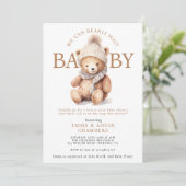 Invitation Baby shower d'hiver de l'ours en peluche (Debout devant)