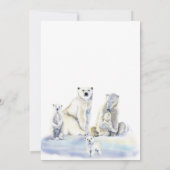 Invitation Baby shower d'hiver de l'ours polaire (Dos)
