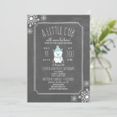 Invitation Baby shower d'hiver de l'ours polaire (Debout devant)