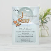 Invitation Baby shower d'hiver de neige sur le ren (Debout devant)
