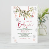 Invitation Baby shower d'hiver de Noël. (Debout devant)