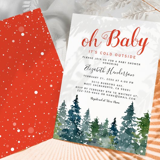 Invitation Baby Shower d'Hiver de Noël