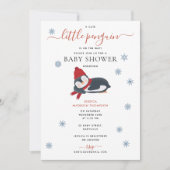 Invitation Baby shower d'hiver de Pingouins mignons (Devant)