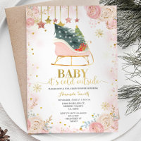 Invitation Baby shower d'hiver de Pink Sleigh Flor