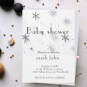 Invitation Baby shower d'hiver de Snowflakes