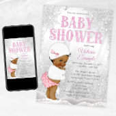 Invitation Baby shower d'hiver des filles africaines