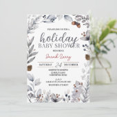 Invitation Baby shower d'hiver, Douche de vacances (Debout devant)