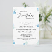 Invitation Baby shower d'hiver du Baby shower Twin Snowflake (Debout devant)