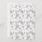 Invitation Baby shower d'hiver du feuillage forestier (Dos)