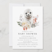 Invitation Baby shower d'hiver du phoque arctique (Devant)