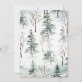 Invitation Baby shower d'hiver Elégant bois chic Pine Arbres (Dos)