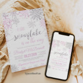 Invitation Baby shower d'hiver Fille de flocon de neige