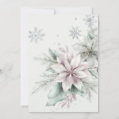 Invitation Baby shower d'hiver Floral Arctic Animaux (Dos)