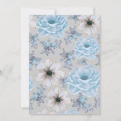 Invitation Baby shower d'hiver Floral Argent Bleu Élégant Boh (Dos)