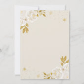 Invitation Baby shower d'hiver Floral d'or (Dos)