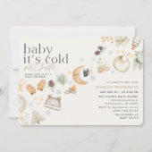 Invitation Baby shower d'hiver froid à l'extérieur couleur ne (Devant)