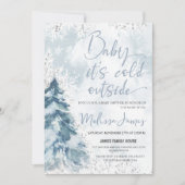 Invitation Baby shower d'hiver Garçon bébé il fait froid deho (Devant)