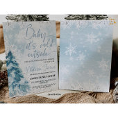 Invitation Baby shower d'hiver Garçon bébé il fait froid deho