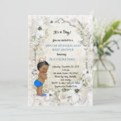 Invitation Baby shower d'hiver garçon, blanc, Wonderland d'hi (Debout devant)