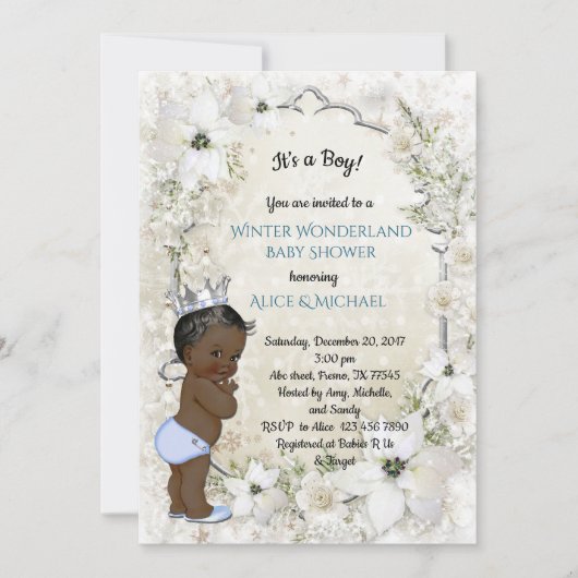 Invitation Baby shower d'hiver garçon, ethnique, Wonderland d (Devant)