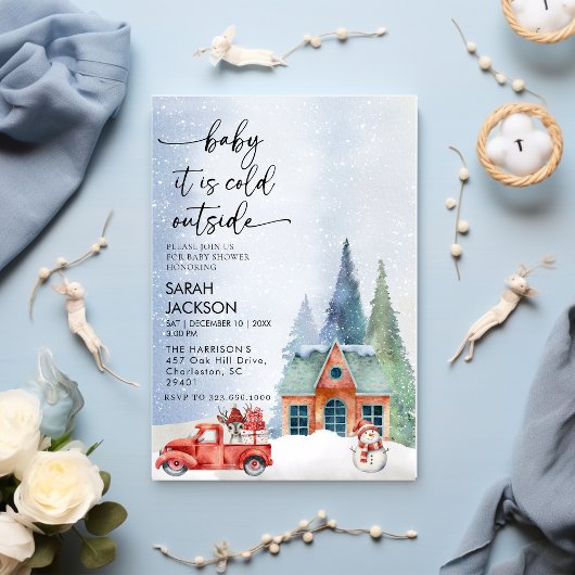 Invitation Baby shower d'hiver Invitation, bébé il fait froid