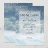 Invitation Baby shower d'hiver Little Snowflake (Devant / Derrière)