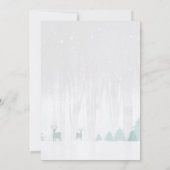 Invitation Baby shower D'Hiver Moderne Scène De Neige Oiseau (Dos)