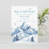 Invitation baby shower d'hiver montagne (Debout devant)