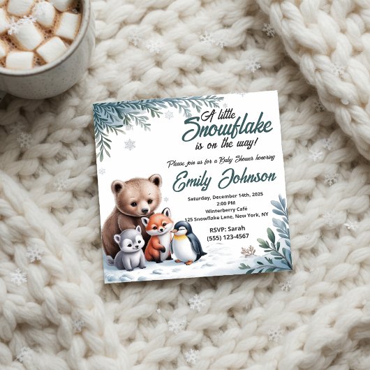 Invitation Baby shower d'hiver neutre pour les femmes Invitat