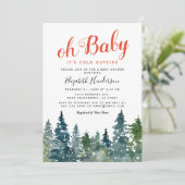 Invitation Baby shower d'hiver Noël (Debout devant)