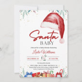 Invitation Baby shower d'hiver Noël Santa Hat (Devant)