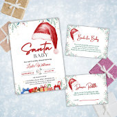 Invitation Baby shower d'hiver Noël Santa Hat