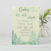 Invitation Baby shower d'hiver non sexiste (Debout devant)