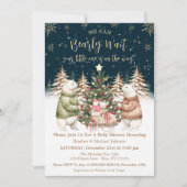 Invitation Baby shower d'hiver Ours polaire Snowflake (Devant)