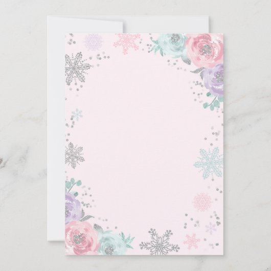 Invitation Baby shower d'hiver Parties scintillant (Dos)