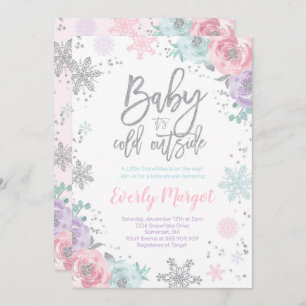 Invitation Baby shower d'hiver Parties scintillant