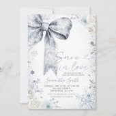Invitation Baby shower d'hiver Pastel Blue Bow Conquette (Devant)