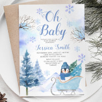 Baby shower d'hiver Penguin Arctic Animal Mountain