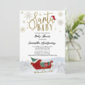 Invitation Baby shower d'hiver père Noël Baby Christmas (Debout devant)