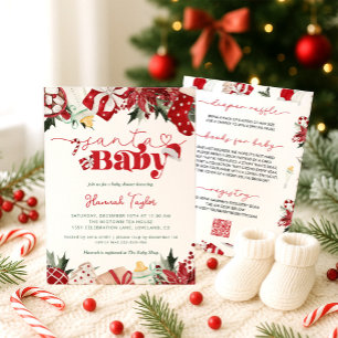 Invitation Baby shower d'hiver père Noël Baby Christmas