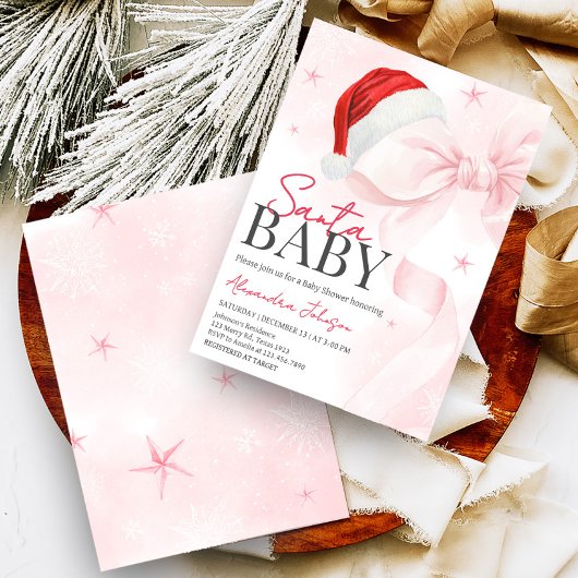Invitation Baby shower d'hiver Pink Bow