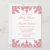 Invitation Baby shower d'hiver Pink Snowflake (Devant)