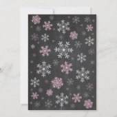 Invitation Baby shower d'hiver Pink Snowflake Chalkboard (Dos)
