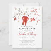 Invitation Baby shower d'hiver Red Père Noël Baby Christmas (Devant)