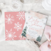 Invitation Baby shower d'hiver rose élégant